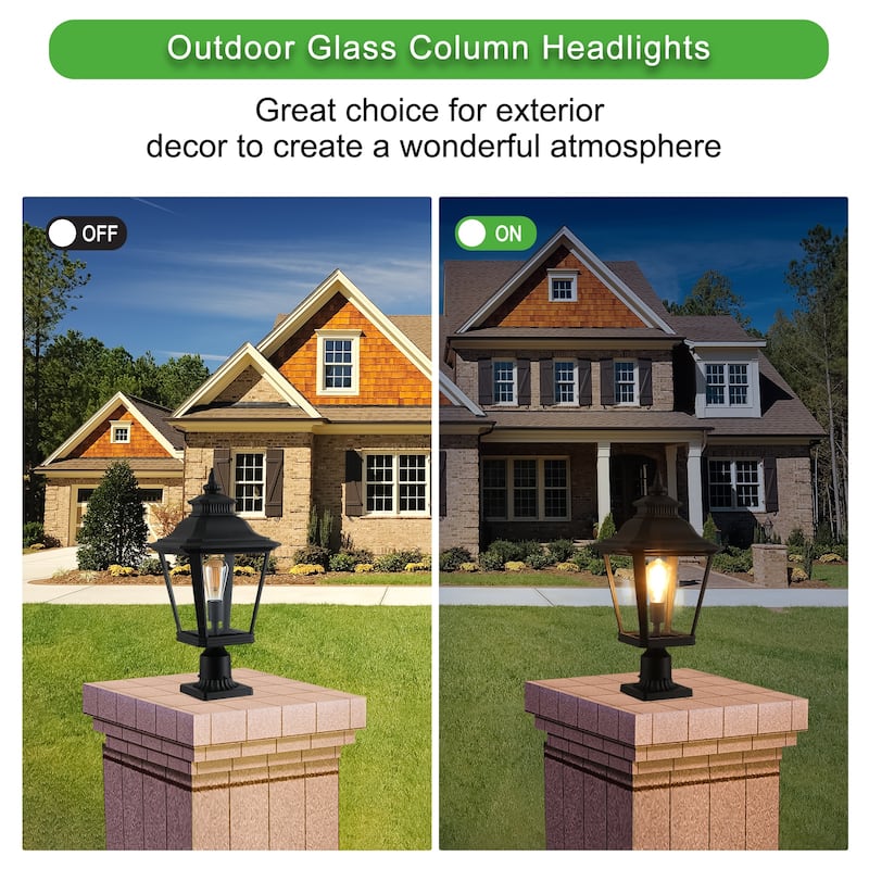 Outdoor Glass Column Headlights(2pack)
