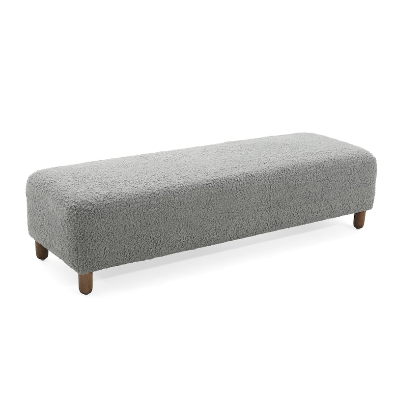 Comfortable Upholstered Ottoman,Bedroom End Bench,Grey