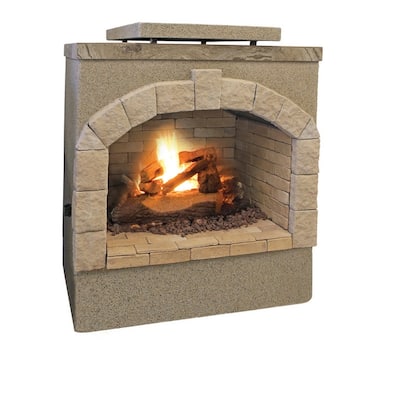 48 in. Tile and Stucco Propane Gas Outdoor Fireplace