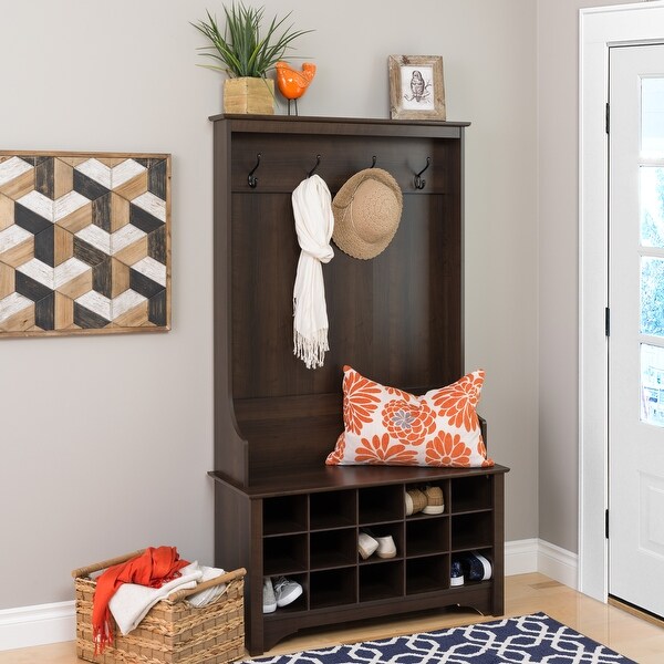 hall tree bench shoe rack