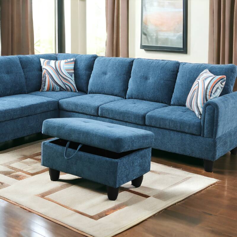 KISRAIS 28.5" Wide Upholstered Storage Ottoman