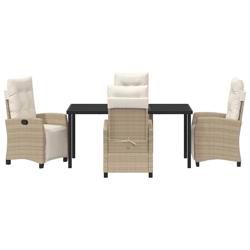 vidaXL Garden Dining Set with Cushion Poly Rattan