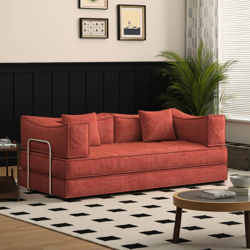 Modular Sofa,Convertible Pudding Block Sofa, Floor-Standing Sofa Bed with Armrests And Comfortable Sofa Bed