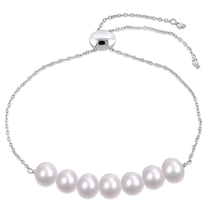 Miadora 7.5-8mm Freshwater Cultured Pearl Bracelet in Sterling Silver