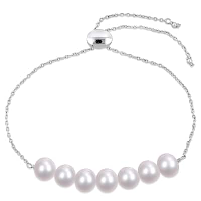Miadora 7.5-8mm Freshwater Cultured Pearl Bracelet in Sterling Silver
