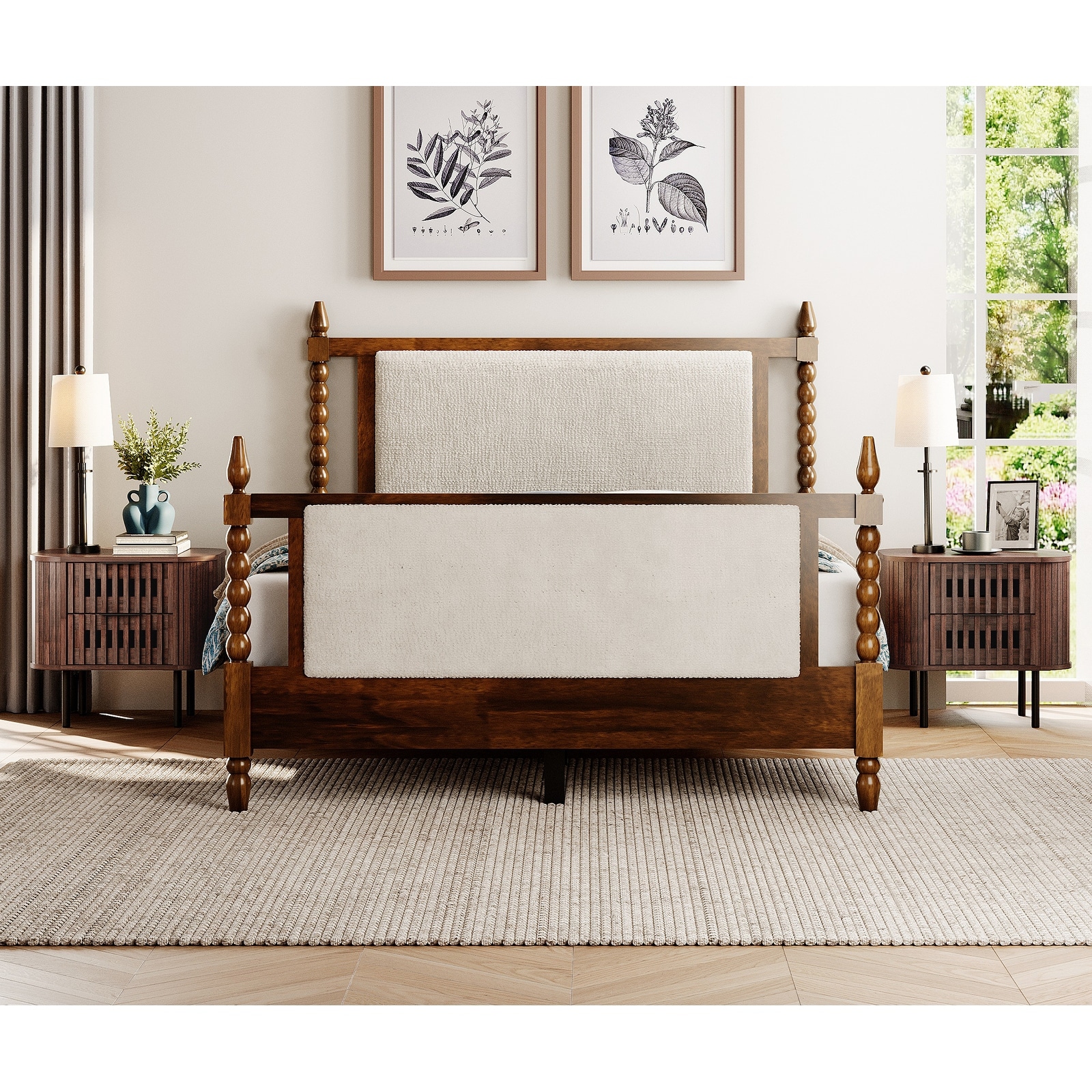 WAMPAT Fluted 2-Drawer Nightstand