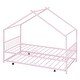 preview thumbnail 5 of 13, Metal Twin Size House Bed with Twin Size Trundle