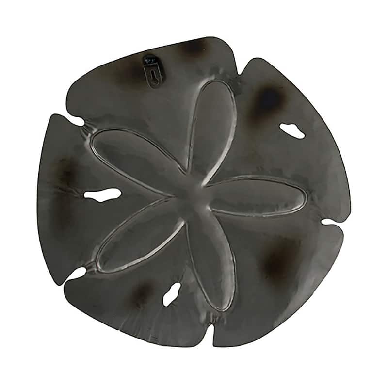 15 Inch Sparkling Glossy Metal Sand Dollar Wall Hanging Sculpture