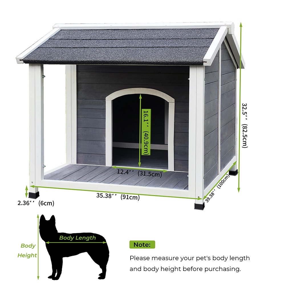 Outdoor Wooden Waterproof Windproof Dog House and Warm Dog Crates