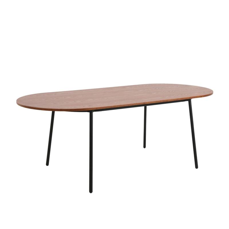 9-Piece Dining Set in Black Steel with 8 Chairs and Table Tule Collection by LeisureMod