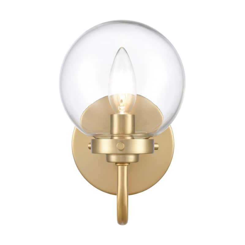 Elk Home Fairbanks Brushed Gold With Clear Shade 1 Light Sconce