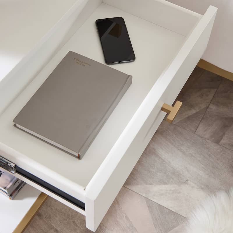 Contemporary Charging One Drawer Nightstand Side Table
