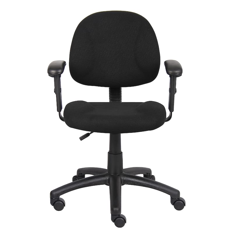 Jea Swivel Posture Chair, Adjustable Arms, Black Tweed, Wheels