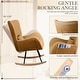 preview thumbnail 46 of 48, BOSSIN Teddy Fabric Nursery Rocking Chair with Side Pocket, High Backrest Accent Chair with Padded Seat and Headrest