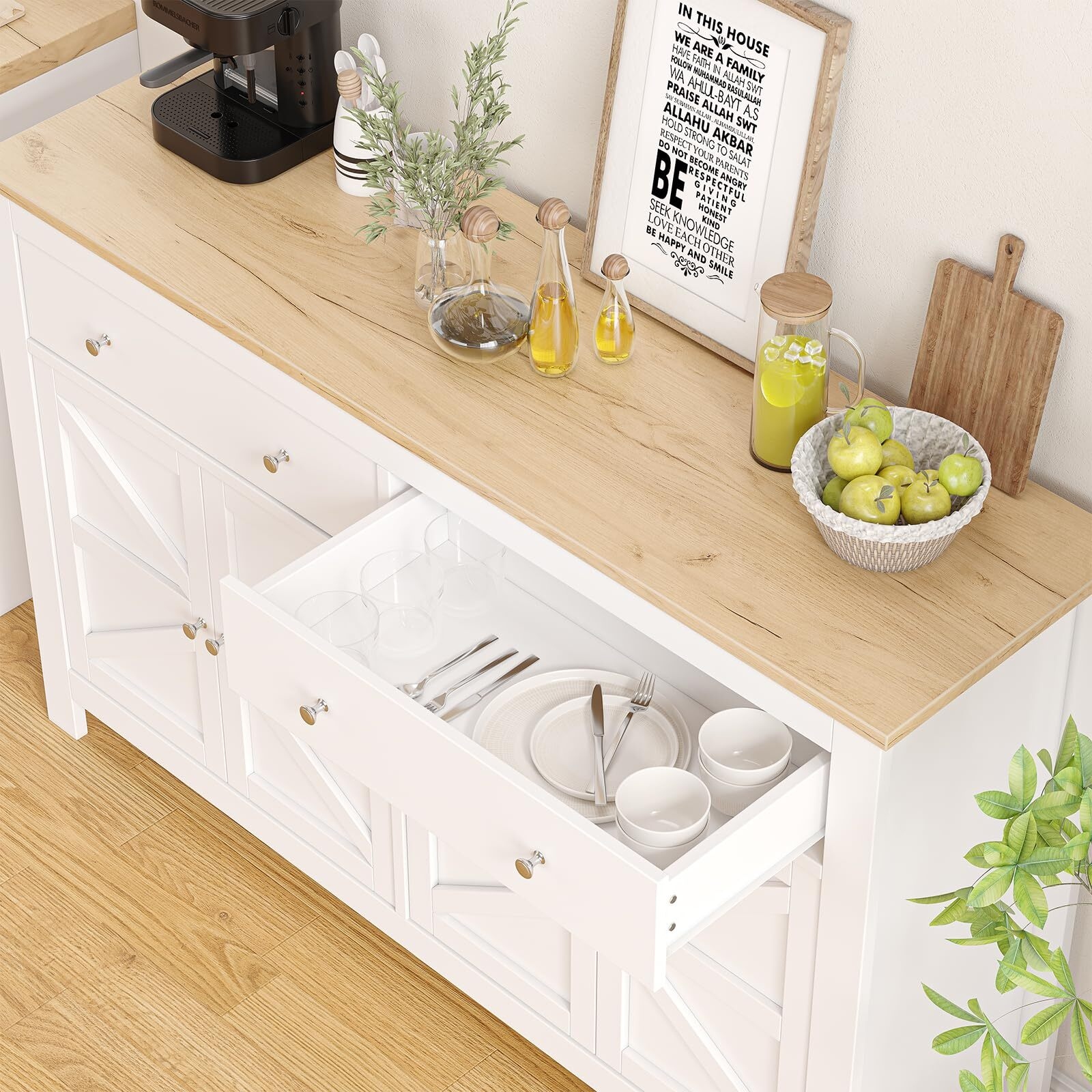 Sideboard Buffet Cabinet With Storage, 55 Sideboard Buffet Cabinet With Storage, 55