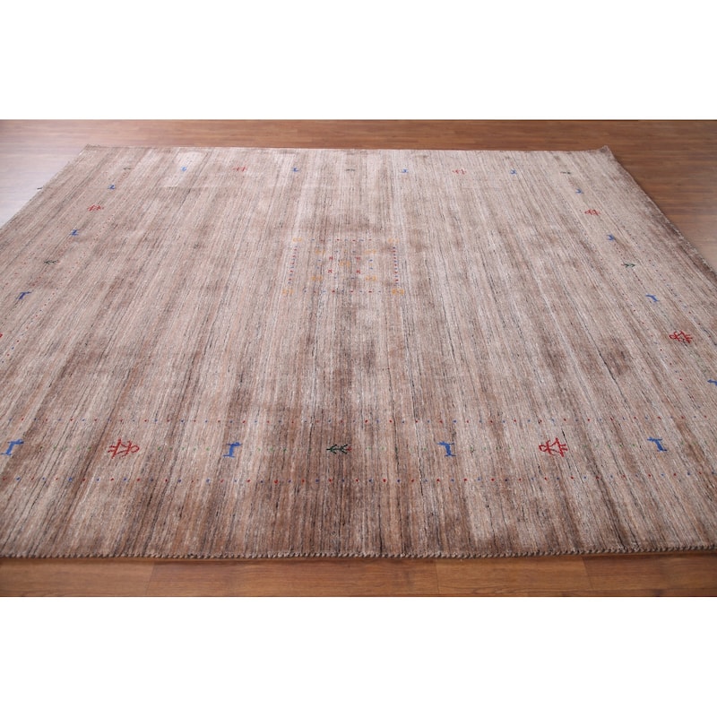 Brown Tribal Gabbeh Oriental Area Rug Hand-knotted Wool Carpet - 8'3" x 10'0"
