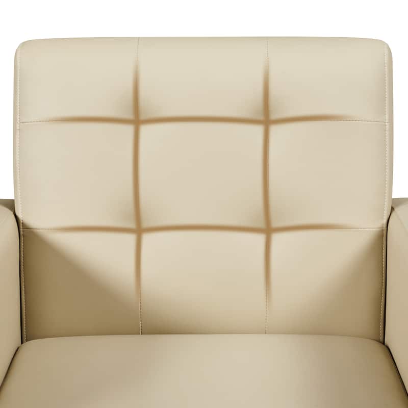 Yaheetech Modern Faux Leather Tufted Accent Chair with Solid Wood Legs - 28.5"×29"×33"