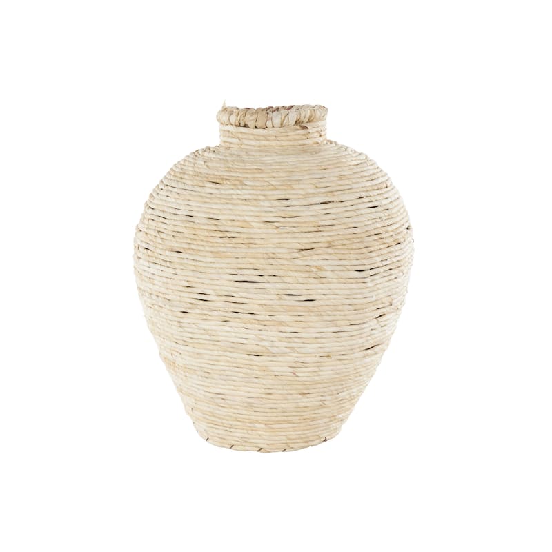 Seagrass Handmade Wrapped Pot Decorative Vase - Cream - Roche River Decor
