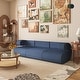preview thumbnail 1 of 10, WOWMAX Modular Sectional Couches For Living Room, Small L Shaped Couch, Convertible Sleeper Sofa Bed With Cloud Couches Blue