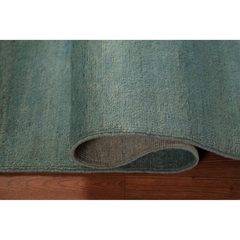 Green & Blue Gabbeh Modern Rug Handmade Stripe Wool Carpet - 3'4" x 4'10"