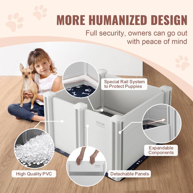 Dog Whelping Box,Whelping Box for Dogs and Puppies, White