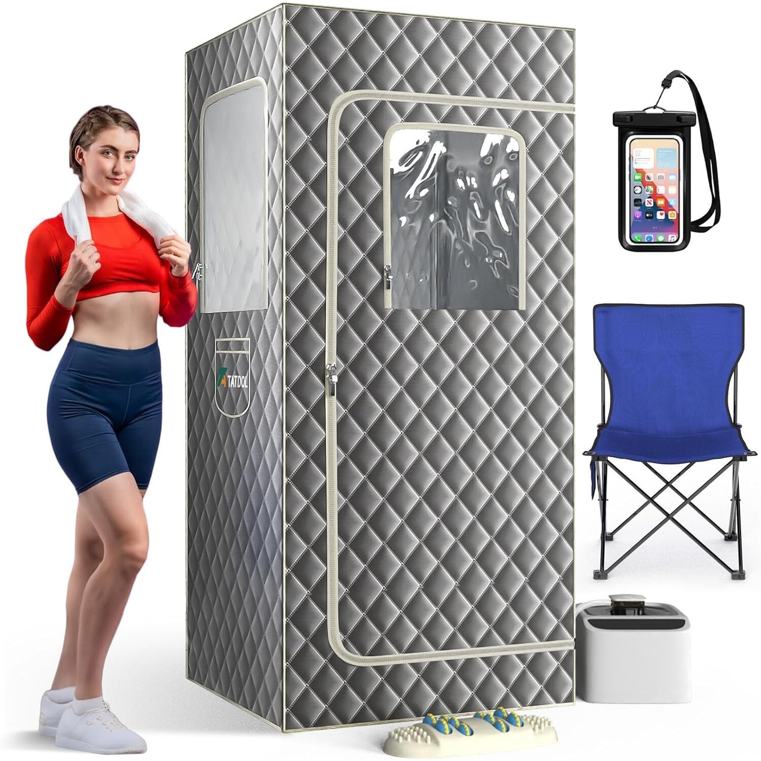 Portable Steam Sauna Box, Cotton Thicken Full Size Personal Sauna Tent Kit for Home Spa, Indoor Sauna Relaxation