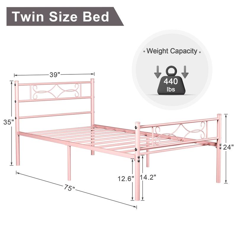 VECELO Modern Platform Bed Frame,Twin/Full/Queen Size Bedframe