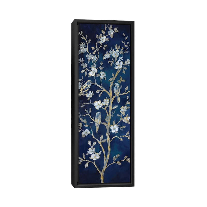 iCanvas "Indigo Spring I" by Nan Framed Canvas Print - 60x20 - Black