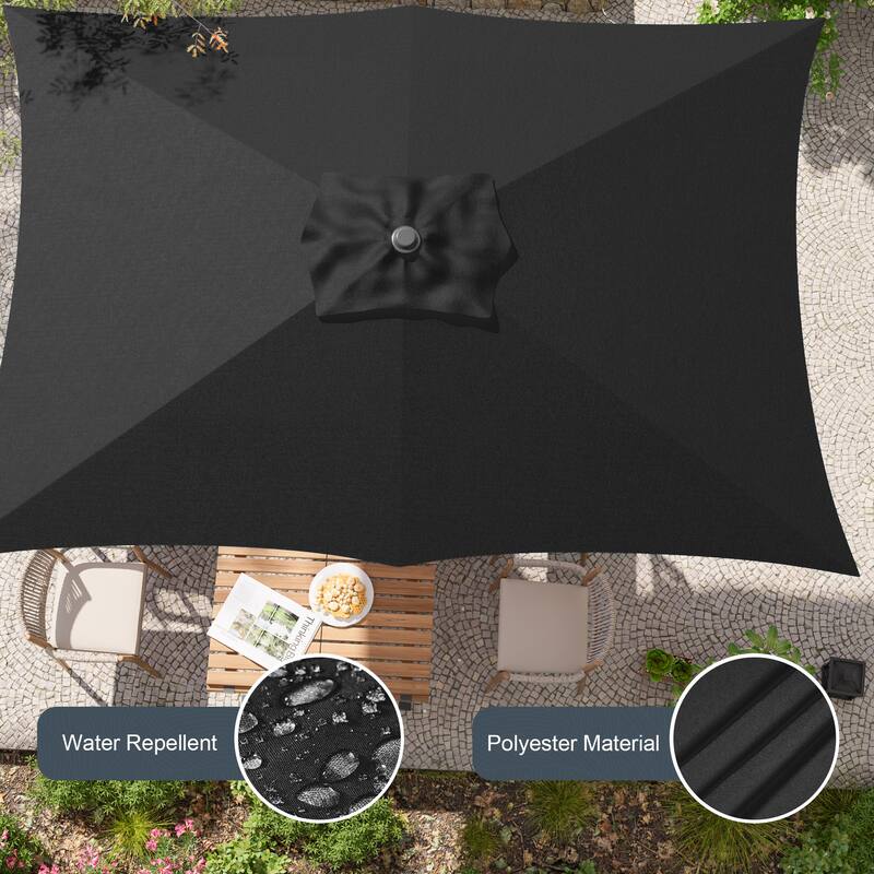 LIVOOSUN 6x9Ft Patio Market Umbrella Weather-Resistant Table Umbrella