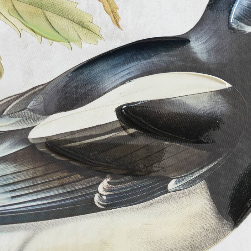 StyleCraft Birdsong II Hand-Embellished Framed Canvas Wall Art - 32" x 32"