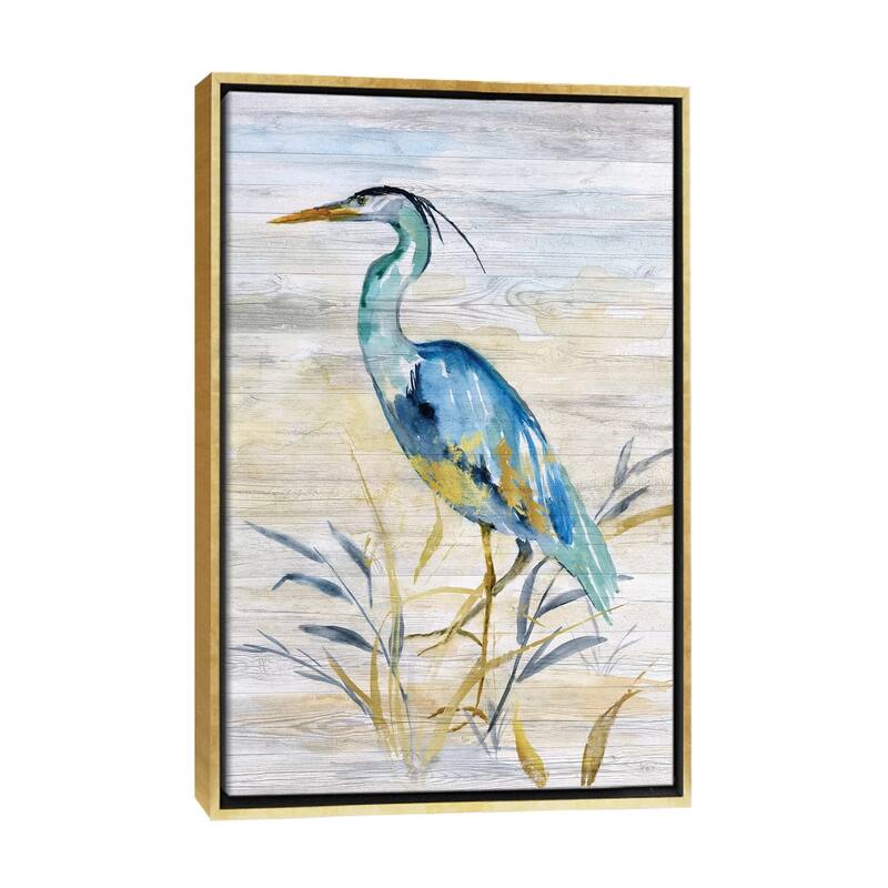 iCanvas "Blue Heron II" by Nan Framed Canvas Print - Gold - 40x26
