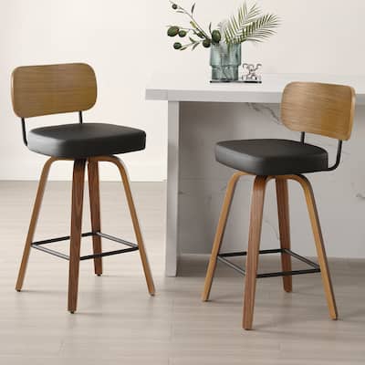 26" Swivel Upholstered Counter Height Bar Stool - 36.4" H x 17.1" W x 20" D