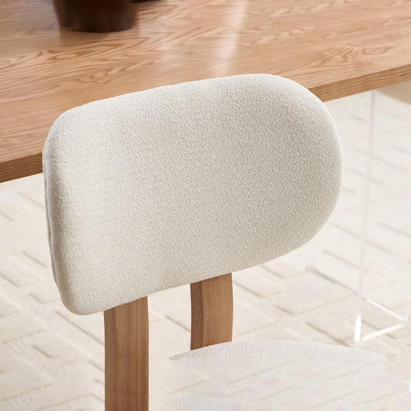 [Set of 2] Modern Farmhouse Dining Chairs – Upholstered Fabric Seats with Wooden Frame‌.