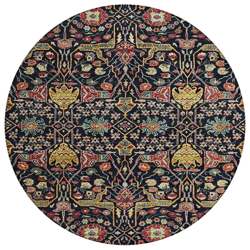 HomeRoots Floral Transitional Rectangle Outdoor Rug