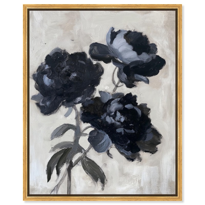 Peonies in Shadow Canvas by Art Remedy - 30" x 36" - Gold