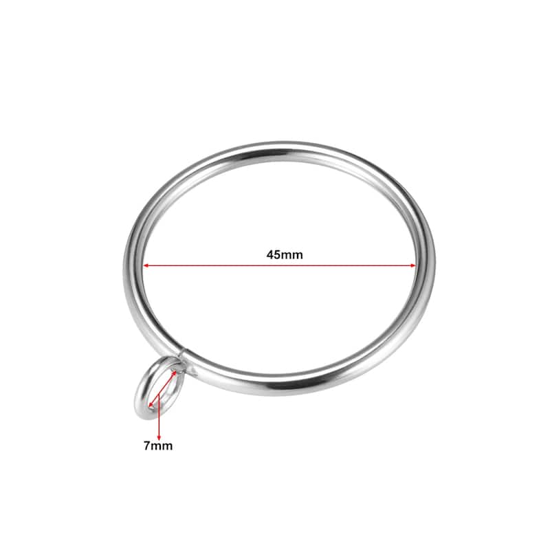Curtain Rings Metal Drapery Ring for Curtain Rods 24 Pcs - Silver Tone - 1.8 Inch