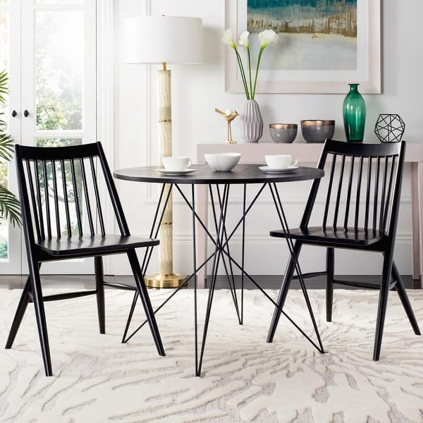 slide 2 of 18, SAFAVIEH Dining 19 inch Wren Black Spindle Dining Chair (Set of 2)