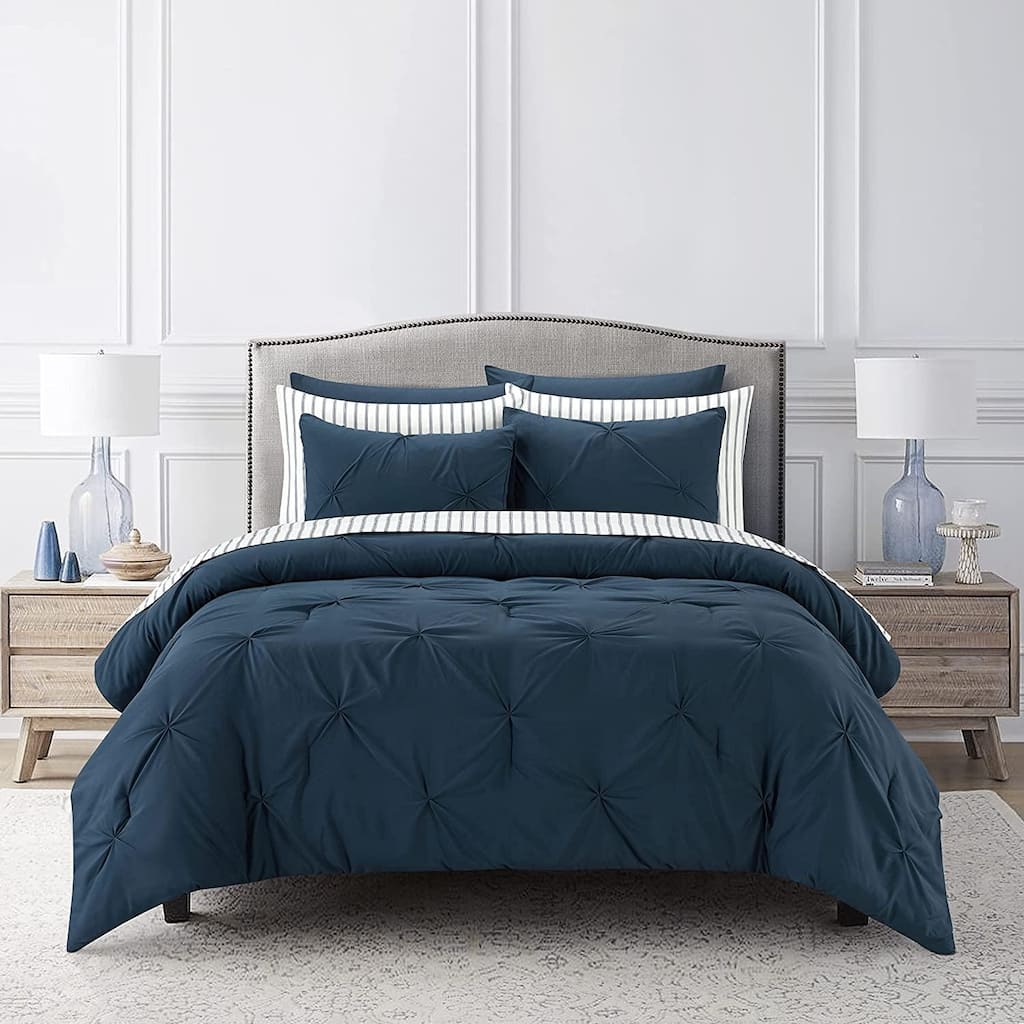 Sharper Image 9-Piece Down Alternative Pintuck Bed-in-a-Bag Set