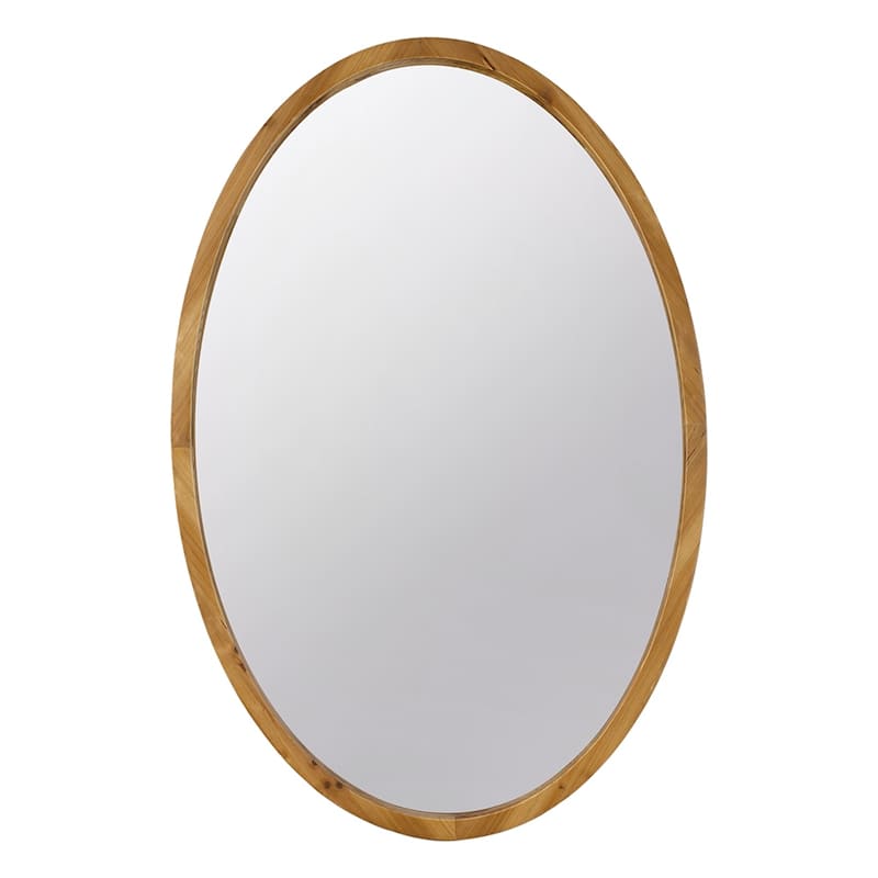 Farmhouse Oval Wall Mirror with Wood Frame - Bed Bath & Beyond - 38999429