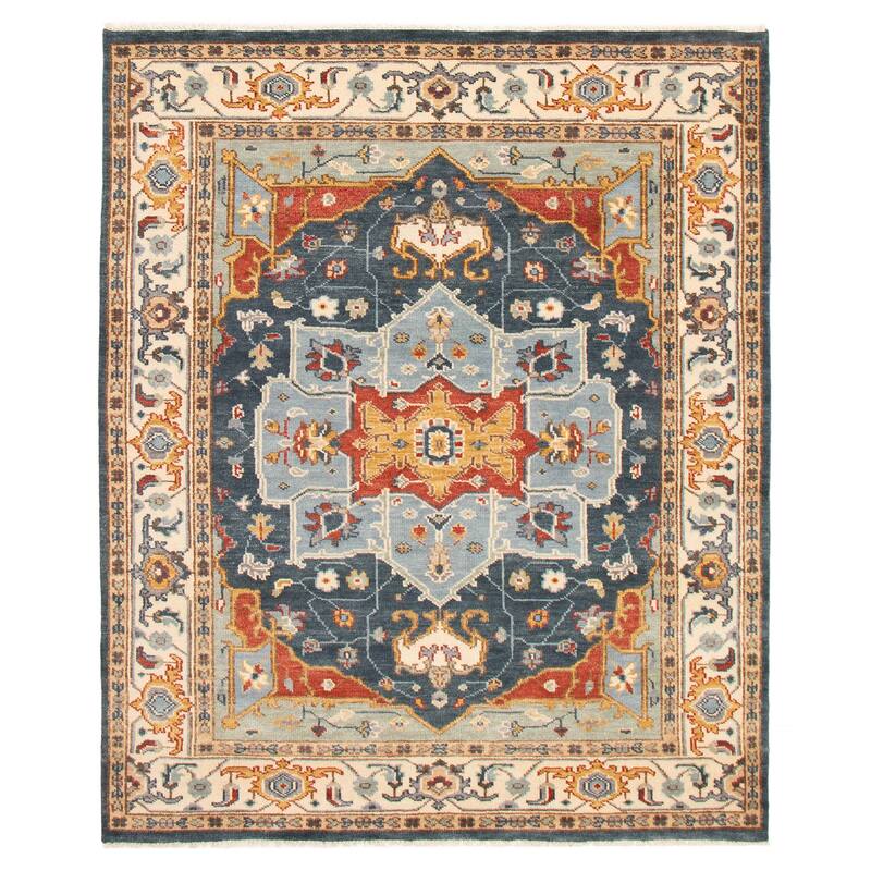 ECARPETGALLERY Hand-knotted Jules Serapi Navy Wool Rug - 8'1 x 9'11 - Navy - 8'1 x 9'11