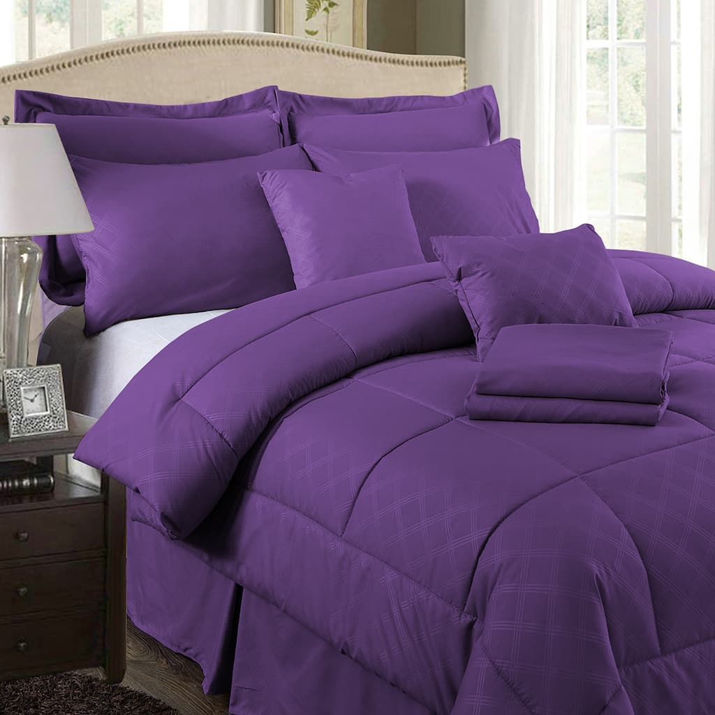 Purple Plaid Comforter Set