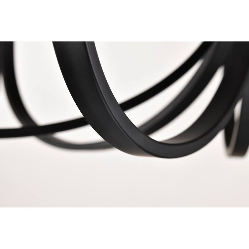 Solara 7 Light Chandelier Matte Black Finish Frosted Ribbed Glass - Matte Black