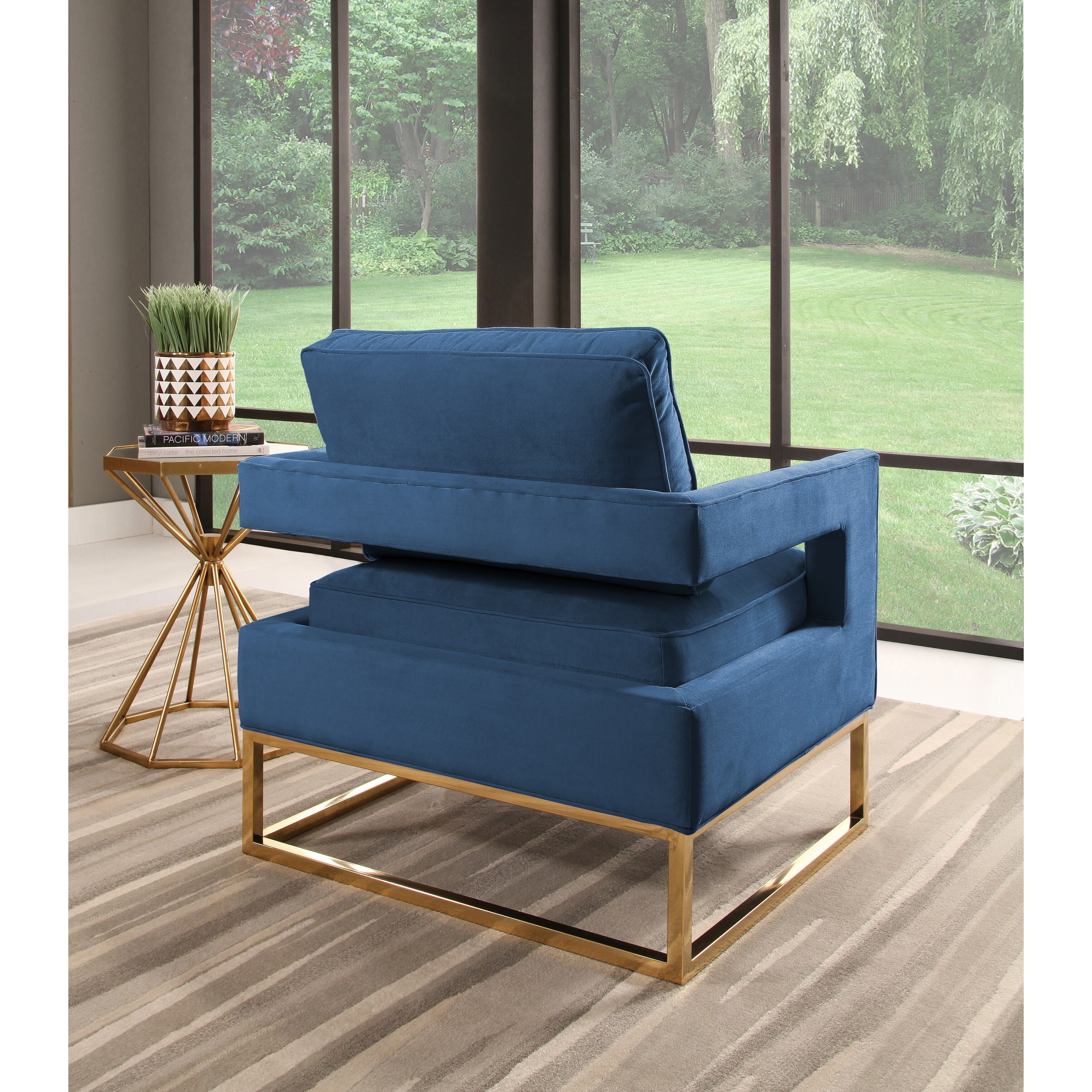 Abbyson Cromwell Upholstered Velvet Large Accent Chair On Sale Bed Bath Beyond 17627560