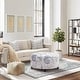 preview thumbnail 38 of 64, Tufted Large Round Storage Ottoman Footrest Beige/ Grey/ Blue