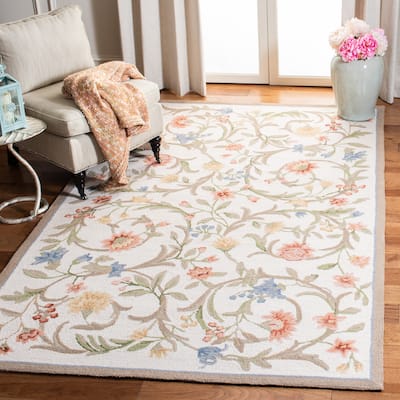 SAFAVIEH Handmade Chelsea Hali French Country Floral Scroll Wool Rug