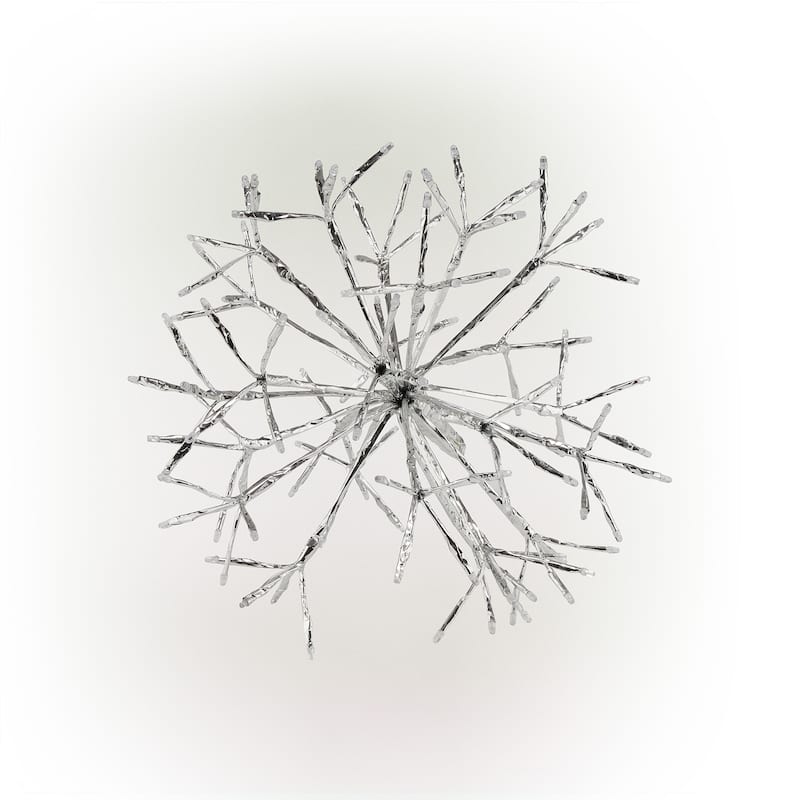 Alpine Corporation 16"H Indoor Holiday 3D Snowflake Hanging Ornament with LED Lights