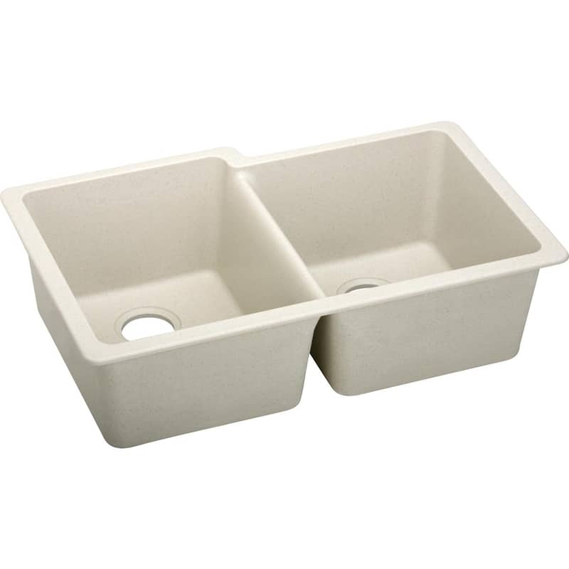 Elkay Quartz Classic 33" x 20-1/2" x 9-1/2", Offset Double Bowl Undermount Sink