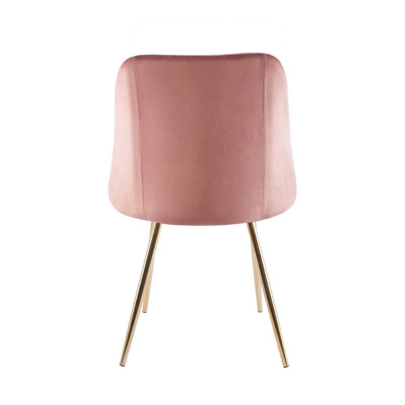 Porthos Home Pema Dining Chairs Set of 2, Velvet, Gold Chrome Legs