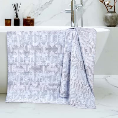 Superior Jasper Cotton Modern Geometric Jacquard Bath Sheet Set of 2