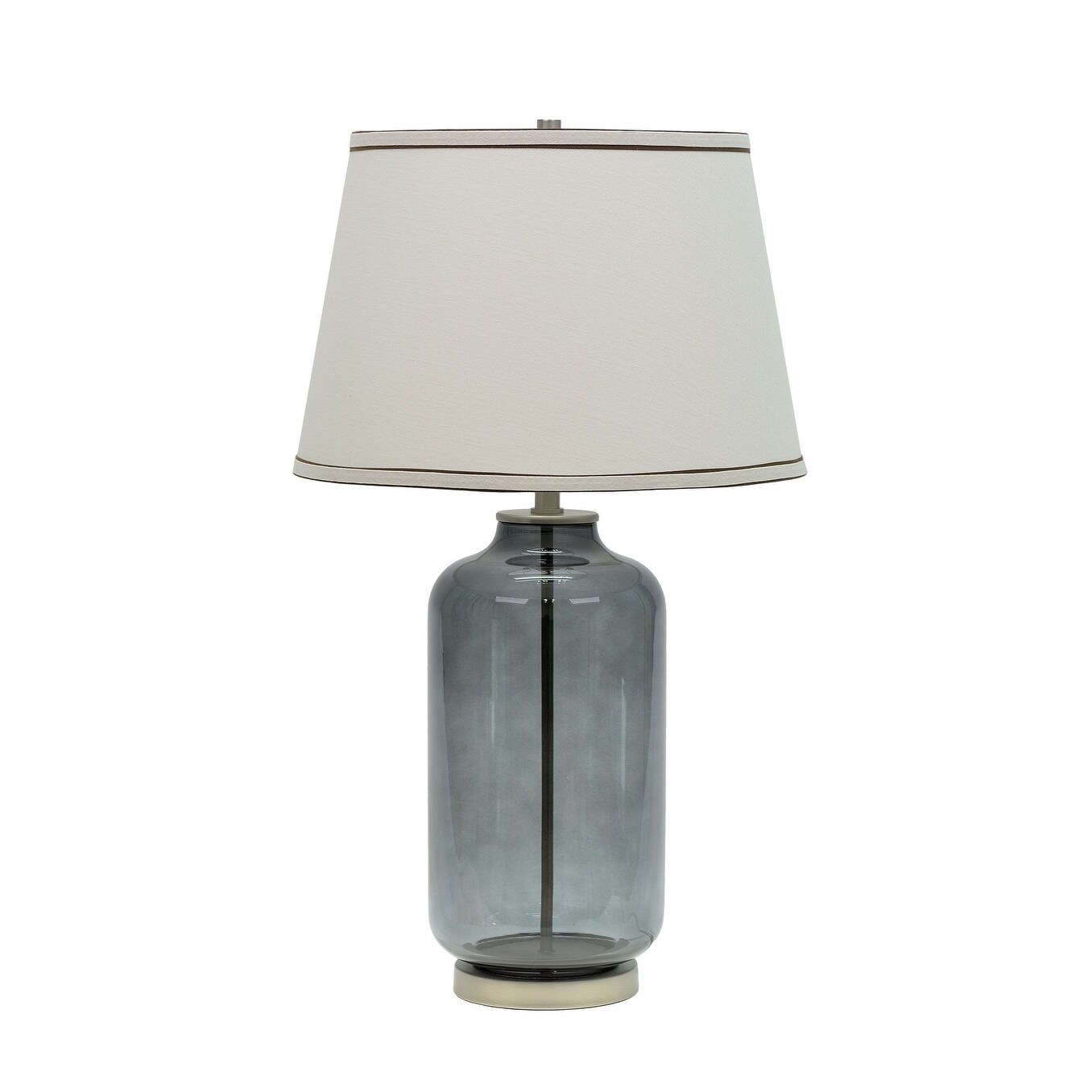 Aspen Creative 26 1 2 High Modern Glass Table Lamp Smoke Colored Finish With Empire Shaped Lamp Shade In Off White 15 Wide On Sale Overstock 32108253